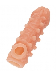 Телесная закрытая насадка с шариками Cock Sleeve Size S - 13,8 см. - KOKOS - в Одинцово купить с доставкой