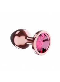 Пробка цвета розового золота с малиновым кристаллом Diamond Ruby Shine S - 7,2 см. - Lola Games - купить с доставкой в Одинцово