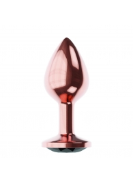 Пробка цвета розового золота с черным кристаллом Diamond Jet Shine L - 8,3 см. - Lola Games - купить с доставкой в Одинцово