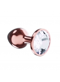 Пробка цвета розового золота с прозрачным кристаллом Diamond Moonstone Shine L - 8,3 см. - Lola Games - купить с доставкой в Одинцово