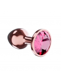 Пробка цвета розового золота с малиновым кристаллом Diamond Ruby Shine L - 8,3 см. - Lola Games - купить с доставкой в Одинцово