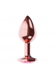 Пробка цвета розового золота с малиновым кристаллом Diamond Ruby Shine L - 8,3 см. - Lola Games - купить с доставкой в Одинцово