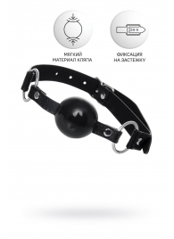 Черный кляп-шар на кожаных ремешках Anonymo - ToyFa - купить с доставкой в Одинцово