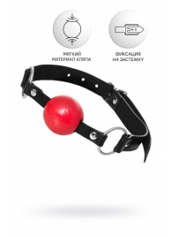 Красный кляп-шар на черных ремешках Anonymo - ToyFa - купить с доставкой в Одинцово