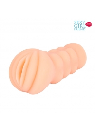 Телесный мастурбатор-вагина с комплектом эрекционных колец - Bior toys - в Одинцово купить с доставкой