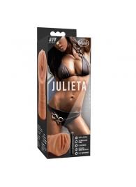 Мастурбатор-вагина цвета карамели Julieta с вибрацией - Blush Novelties - в Одинцово купить с доставкой