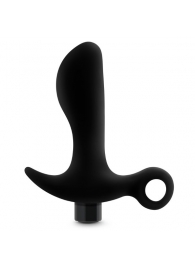 Черный анальный вибратор Silicone Vibrating Prostate Massager 01 - 10,8 см. - Blush Novelties - в Одинцово купить с доставкой