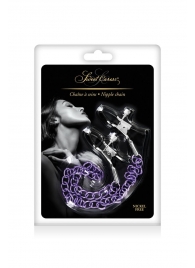 Зажимы для сосков с фиолетовой цепочкой Sweet Caress Nipple Chain - Sweet Caress - купить с доставкой в Одинцово