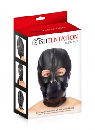 Маска-шлем с прорезями для глаз и регулируемым кляпом - Fetish Tentation - купить с доставкой в Одинцово