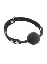 Черный силиконовый кляп-шарик на ремешках - Fetish Tentation - купить с доставкой в Одинцово