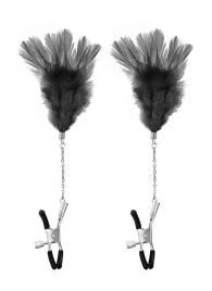 Зажимы для сосков с черными перьями Sweet Caress Feather Nipple Clumps - Sweet Caress - купить с доставкой в Одинцово