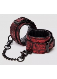 Красно-черные наручники Reversible Faux Leather Wrist Cuffs - Fifty Shades of Grey - купить с доставкой в Одинцово