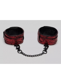 Красно-черные оковы Reversible Faux Leather Ankle Cuffs - Fifty Shades of Grey - купить с доставкой в Одинцово