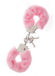 Металлические наручники с розовой меховой опушкой METAL HANDCUFF WITH PLUSH PINK - Dream Toys - купить с доставкой в Одинцово