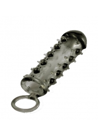 Дымчатая стимулирующая насадка с закрытой головкой SAMURAI PENIS SLEEVE BLACK - 14,5 см. - NMC - в Одинцово купить с доставкой