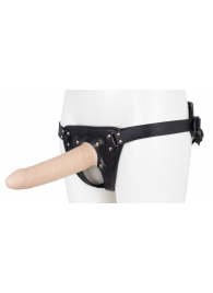 Пустотелый страпон Harness CLASSIC с бандажом - 19,5 см. - LOVETOY (А-Полимер) - купить с доставкой в Одинцово