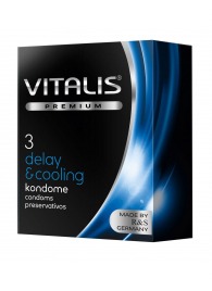 Презервативы VITALIS PREMIUM delay   cooling с охлаждающим эффектом - 3 шт. - Vitalis - купить с доставкой в Одинцово