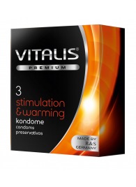 Презервативы VITALIS PREMIUM stimulation   warming с согревающим эффектом - 3 шт. - Vitalis - купить с доставкой в Одинцово