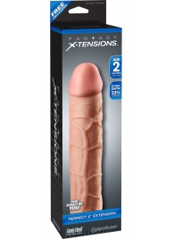 Телесная насадка Fantasy X-tensions Perfect 2  Extension - 20,3 см. - Pipedream - в Одинцово купить с доставкой