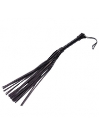 Чёрная кожаная плеть с 22 хвостами - 40 см. - Sitabella - купить с доставкой в Одинцово