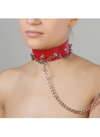 Красный ошейник из натуральной кожи - Sitabella - купить с доставкой в Одинцово
