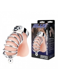 Серебристая клетка для члена Urethral Play Cage - BlueLine - купить с доставкой в Одинцово