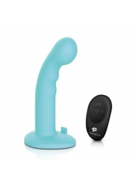 Голубая изогнутая насадка 6in Remote Control Ripple P-Spot G-Spot на черных трусиках - 16 см. - Pegasus - купить с доставкой в Одинцово