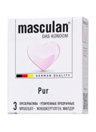 Супертонкие презервативы Masculan Pur - 3 шт. - Masculan - купить с доставкой в Одинцово