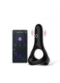 Черное виброкольцо Magic Motion Rise с подхватом мошонки - Magic Motion - в Одинцово купить с доставкой