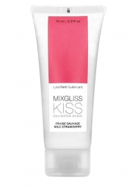 Смазка на водной основе Mixgliss Kiss с ароматом земляники - 70 мл. - Mixgliss - купить с доставкой в Одинцово