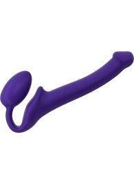 Фиолетовый безремневой страпон Silicone Bendable Strap-On - size S - Strap-on-me - купить с доставкой в Одинцово