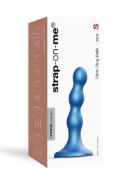 Голубая насадка Strap-On-Me Dildo Plug Balls size S - Strap-on-me - купить с доставкой в Одинцово
