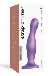 Фиолетовая насадка Strap-On-Me Dildo Plug Curvy size L - Strap-on-me - купить с доставкой в Одинцово