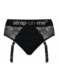 Черные трусики для насадок Diva Lingerie Harness - size M - Strap-on-me - купить с доставкой в Одинцово