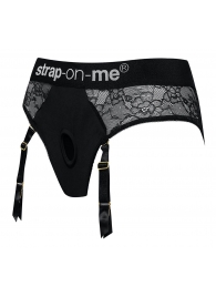 Черные трусики для насадок Diva Lingerie Harness - size L - Strap-on-me - купить с доставкой в Одинцово