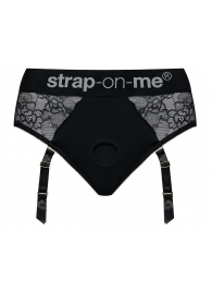 Черные трусики для насадок Diva Lingerie Harness - size L - Strap-on-me - купить с доставкой в Одинцово