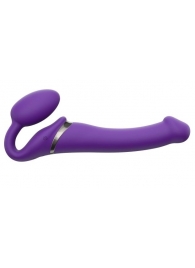 Фиолетовый безремневой вибрострапон Vibrating Bendable Strap-On - size L - Strap-on-me - купить с доставкой в Одинцово