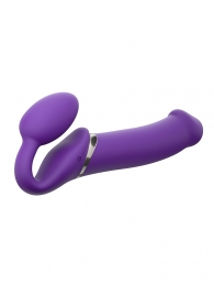 Фиолетовый безремневой вибрострапон Silicone Bendable Strap-On - size XL - Strap-on-me - купить с доставкой в Одинцово