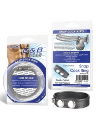 Кольцо на пенис из искусственной кожи на клепках SNAP COCK RING - BlueLine - в Одинцово купить с доставкой