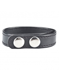 Кольцо на пенис SNAP COCK RING из искусственной кожи на клепках - BlueLine - в Одинцово купить с доставкой