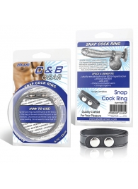 Кольцо на пенис SNAP COCK RING из искусственной кожи на клепках - BlueLine - в Одинцово купить с доставкой