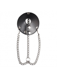 Утяжка для мошонки из искусственной кожи с цепочками PARACHUTE BALL STRETCHER - BlueLine - купить с доставкой в Одинцово