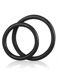 Набор из двух черных силиконовых колец разного диаметра SILICONE COCK RING SET - BlueLine - в Одинцово купить с доставкой