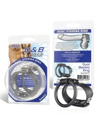 Двойное кольцо выносливости на пенис DUAL STAMINA RING - BlueLine - в Одинцово купить с доставкой