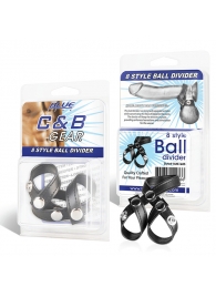 Разделитель мошонки из искусственной кожи на клепках 8 STYLE BALL DIVIDER - BlueLine - купить с доставкой в Одинцово