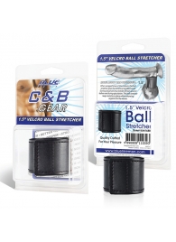 Хомут-утяжка для мошонки из искусственной кожи на липучке VELCRO BALL STRETCHER- 4 см. - BlueLine - в Одинцово купить с доставкой