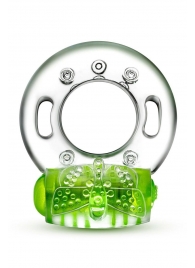 Зеленое эрекционное виброкольцо Arouser Vibrating C-Ring - Blush Novelties - в Одинцово купить с доставкой