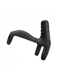 Черная вибронасадка на пенис Vibrating Penis Sling - Baile - в Одинцово купить с доставкой