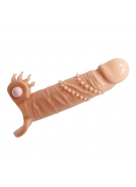 Телесная удлиняющая вибронасадка Penis Sleeve Connor - 17 см. - Baile - в Одинцово купить с доставкой