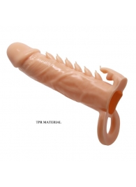 Телесная удлиняющая насадка Penis Sleeve Emmitt - 17 см. - Baile - в Одинцово купить с доставкой